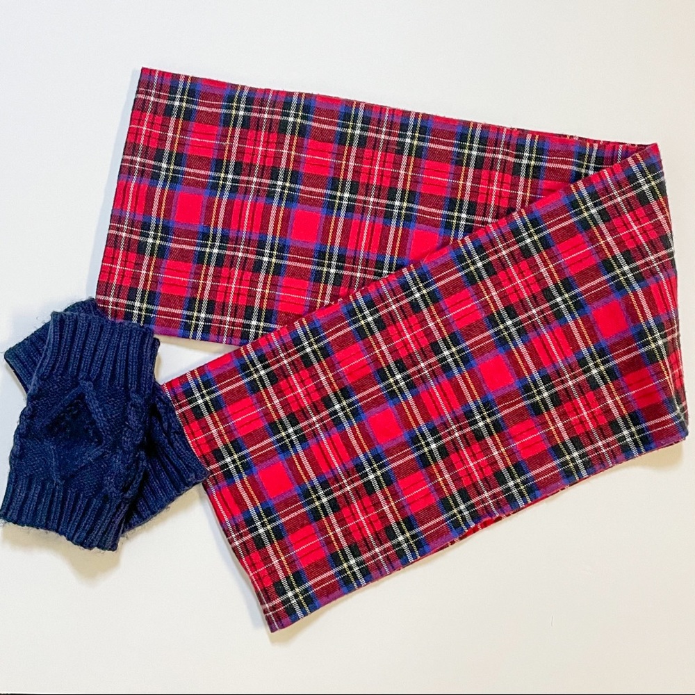 Red Plaid Flannel Infinity Scarf